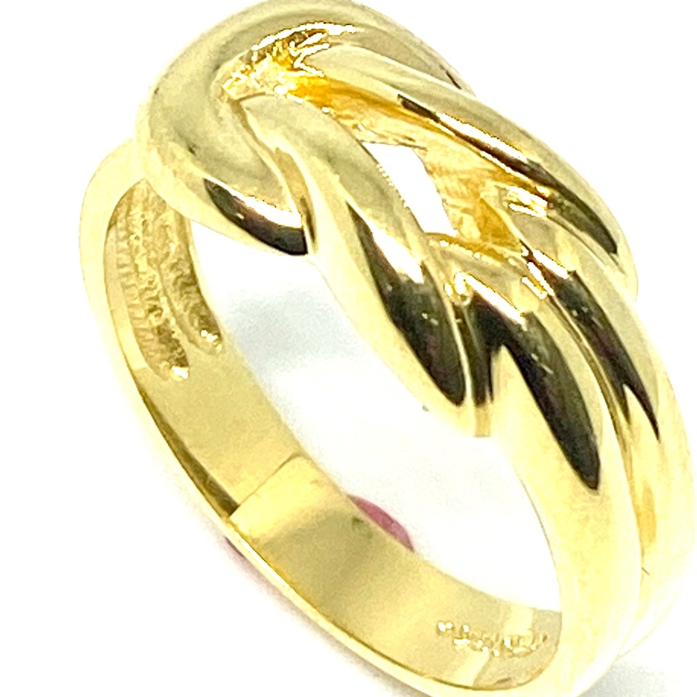 GOLD OVER STERLING SILVER LOVE KNOT RING size 71/4